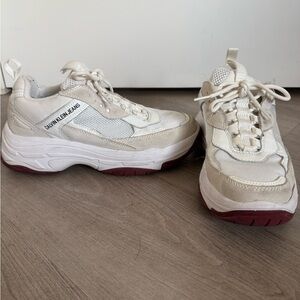 Calvin Klein Beige and White Sneakers